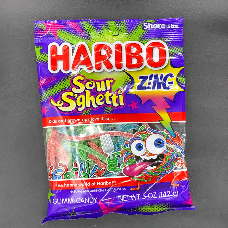 Haribo Zing Sour Spaghetti - Share Size Gummy Candy 142g (USA)