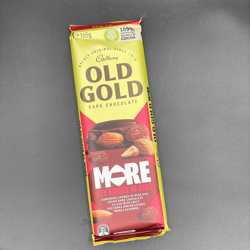 NEW Cadbury Old Gold MORE - Dark Chocolate with Fruit N Nut 165g (AUS) NEW