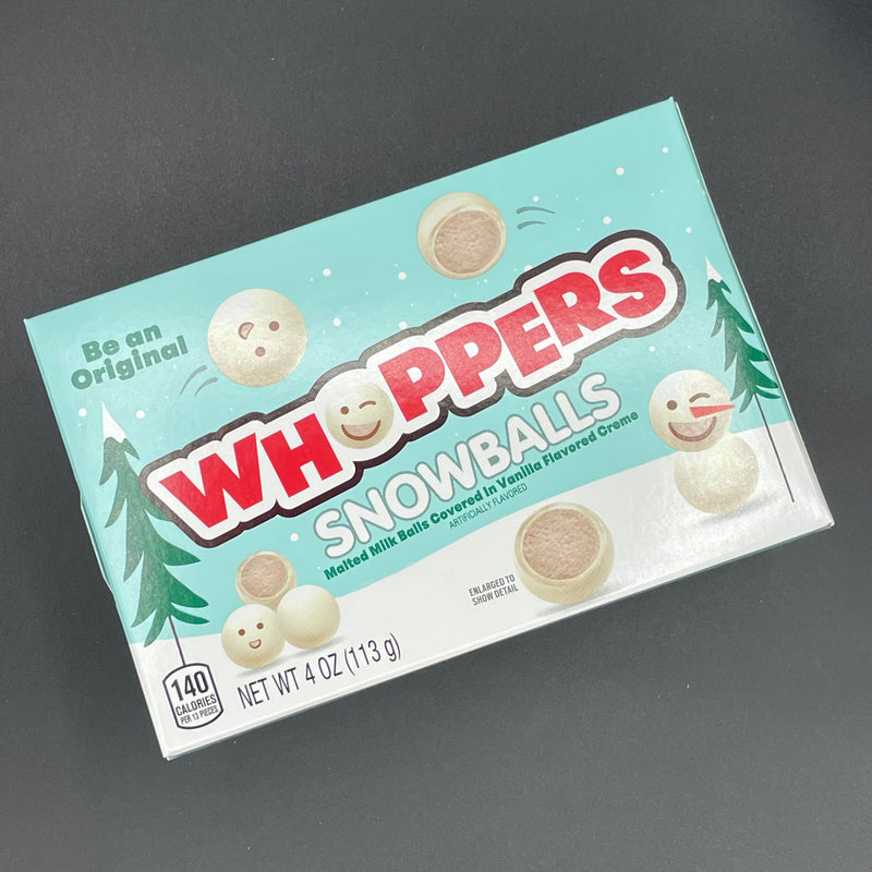 NEW Whoppers Snowballs - Malted Milk Balls Covered in Vanilla Flavored Creme, Christmas Box 113g (USA) CHRISTMAS SPECIAL