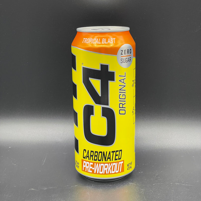 C4 Energy Original - Carbonated Pre-Workout, Zero Sugar, Tropical Blast Flavour, 473ml (USA)