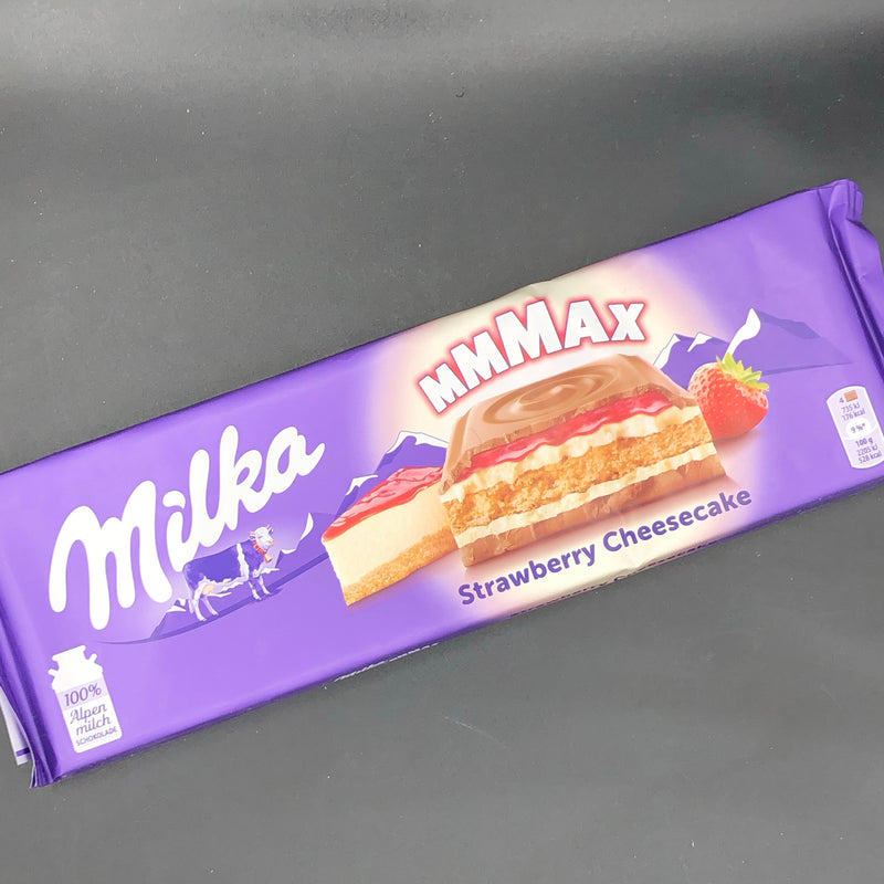 Milka MMMAX Strawberry Cheesecake, Mega 300g Chocolate Block (EURO)