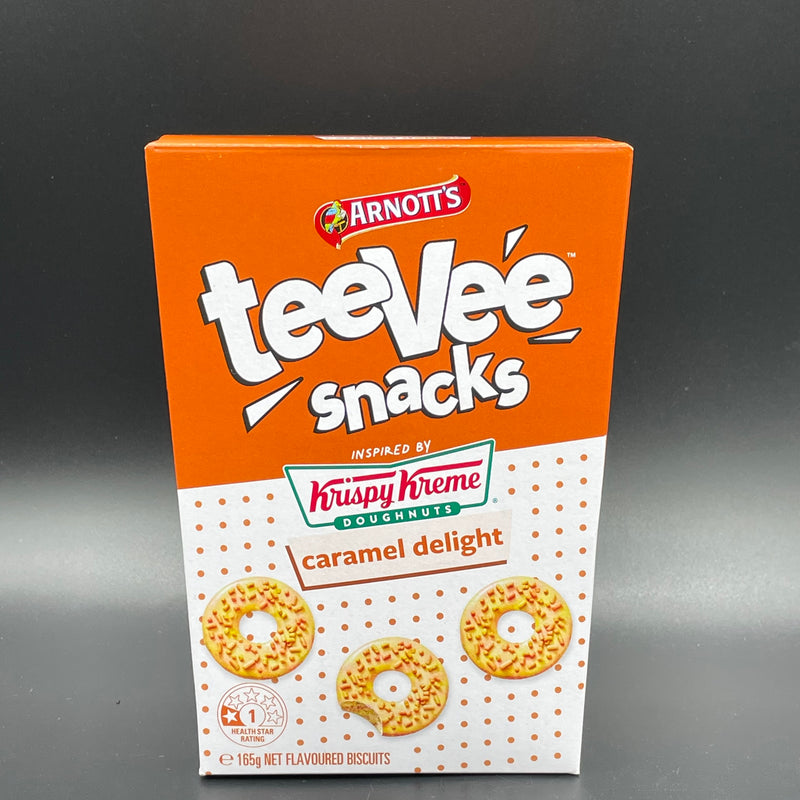 NEW Arnotts TeeVee Snacks Inspired by Krispy Kreme Donuts - Caramel Delight Flavour 165g (AUS) NEW