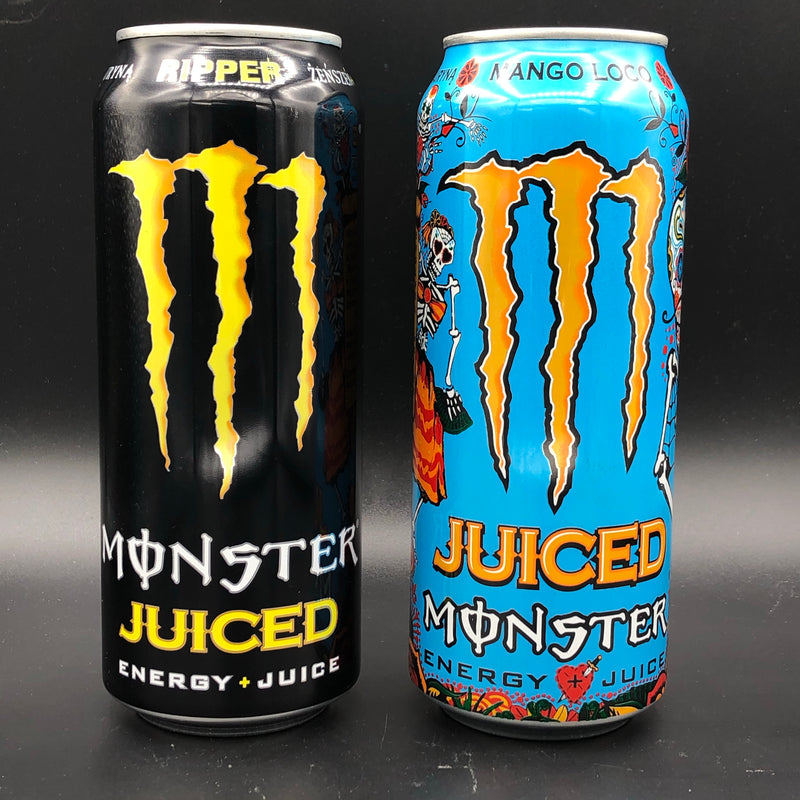 Monster JUICED Pack! 2x 500ml Monsters including: Monster Ripper Juiced, and Monster Mango Loco Juiced (USA)