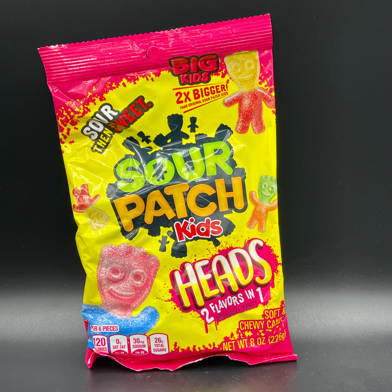 NEW Sour Patch Kids - Heads, 2 Flavors In 1, 2x Bigger Kids (Bigger Bag) 204g (USA) BIG KIDS
