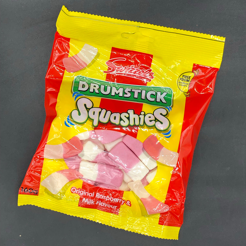 Swizzels Drumstick Squashies - Original Raspberry and Milk Flavour 160g (UK)