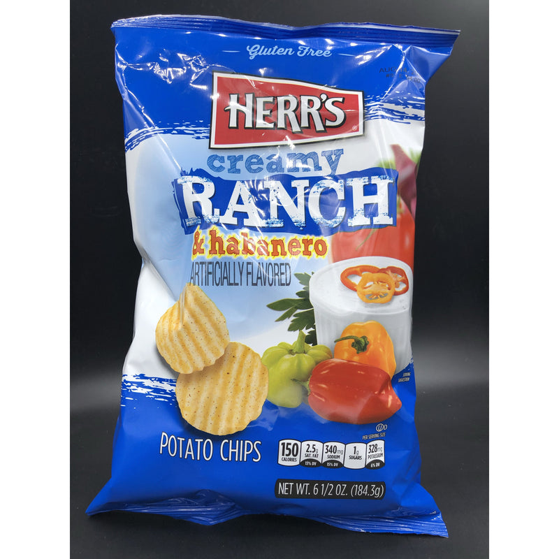 Herr’s Creamy Ranch & Habanero Potato Chips 184g (USA)