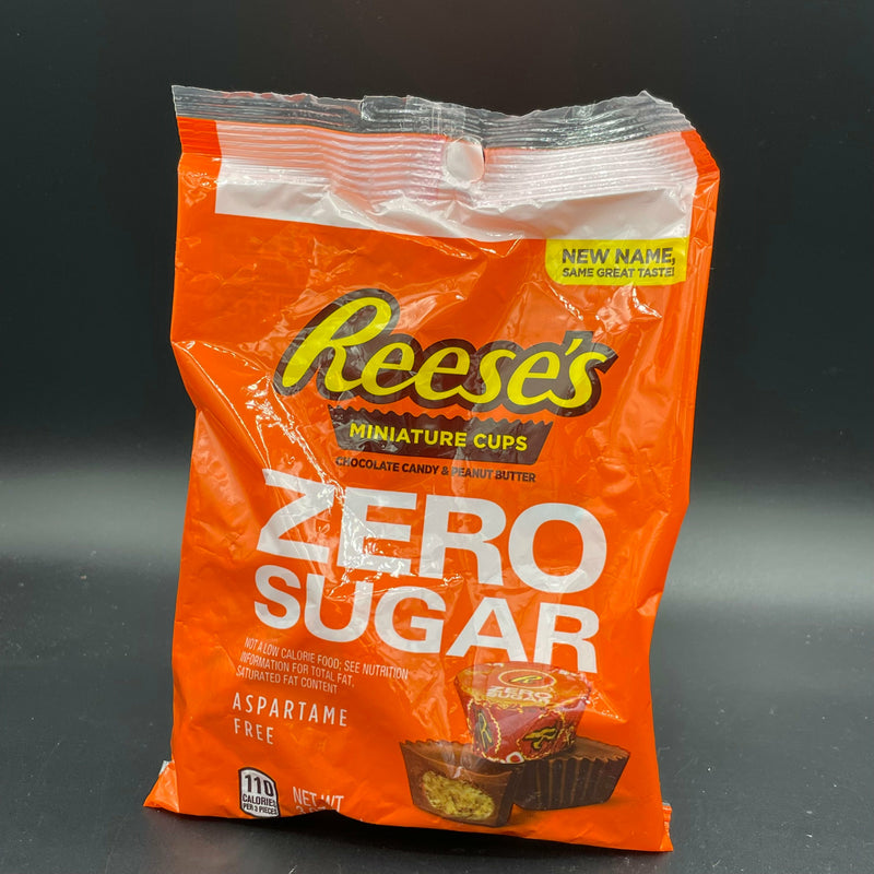 NEW Reese’s Peanut Butter Miniature Cups Chocolate ZERO SUGAR (Aspartame Free) 85g Bag (USA) NEW