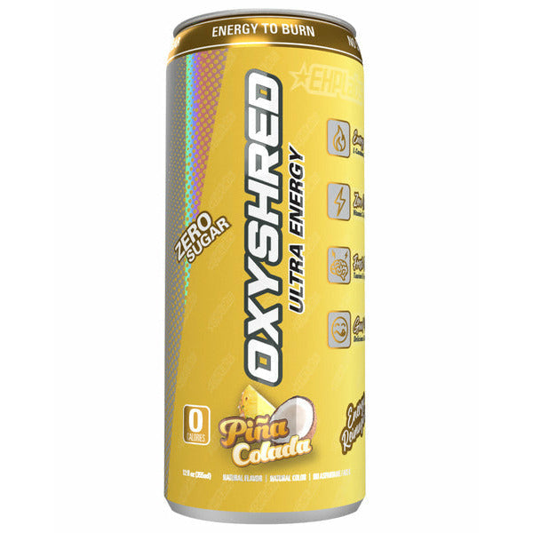 NEW Oxyshred Ultra Energy RTD by EHP Labs. Zero Sugar, 0 Carbs, Pina Colada Flavour 355ml (AUS) NEW