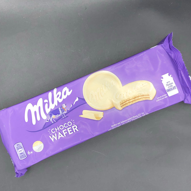 Milka Choco Wafer, White Choc Flavour, 6x 30g Choc Wafer Rounds, 180g (GERMANY)