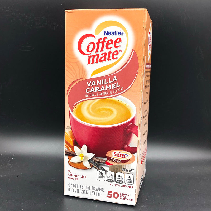 Nestle Coffee Mate Coffee Creamer Vanilla Caramel Flavour - 50 Single Serve 11ml Tubs - 550ml (USA)