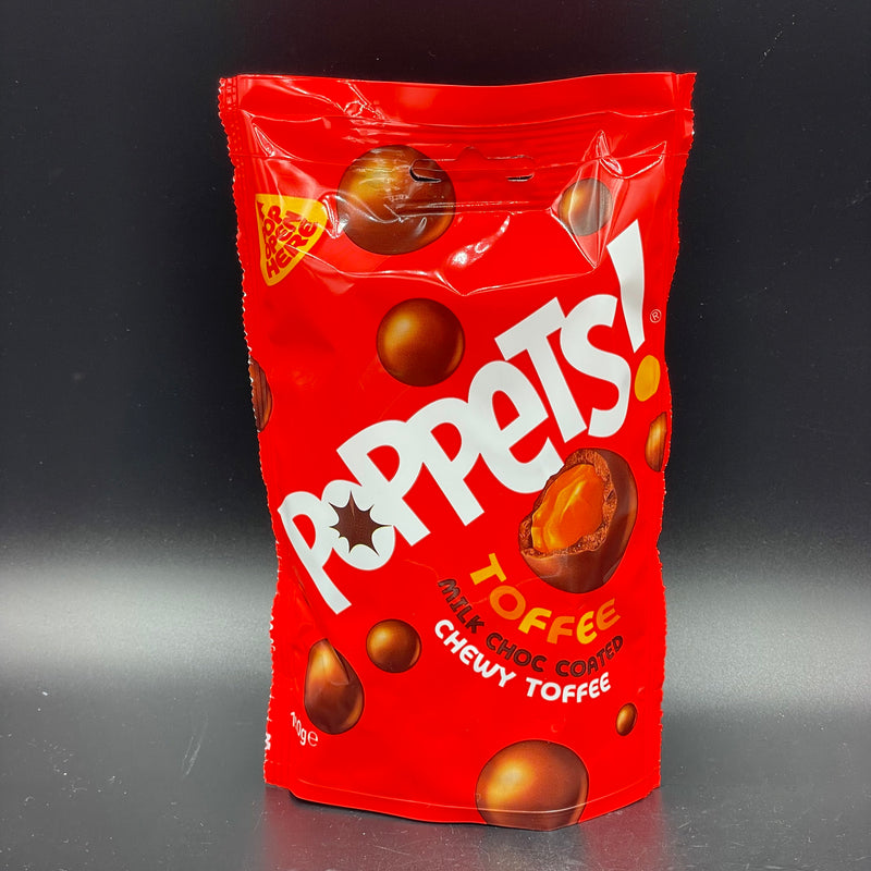Poppets! Toffee - Milk Choc Coated Chewy Toffee 130g (UK) NEW