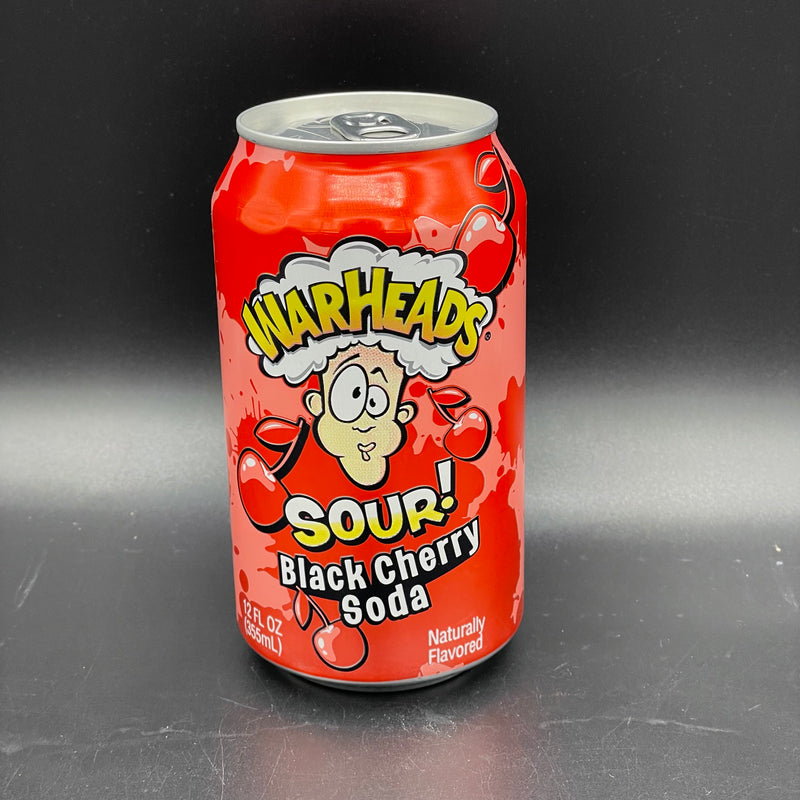 NEW Warheads SOUR! Black Cherry Soda 355ml (USA) NEW