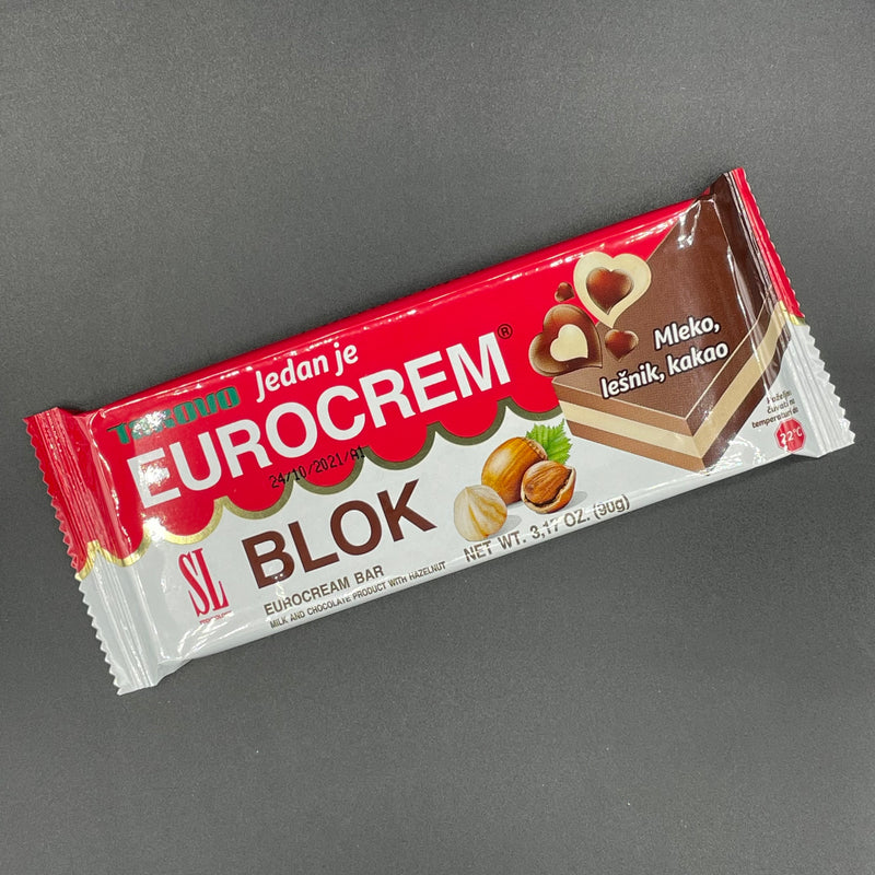 Swisslion Eurocrem Blok - chocolate bar with layers milk chocolate and hazelnut 90g (EURO)