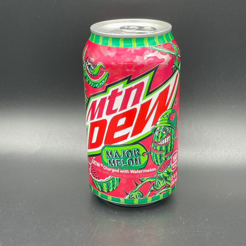 NEW Mtn (Mountain) Dew Major Melon - Dew Charged with Watermelon Flavor 355ml (USA) NEW