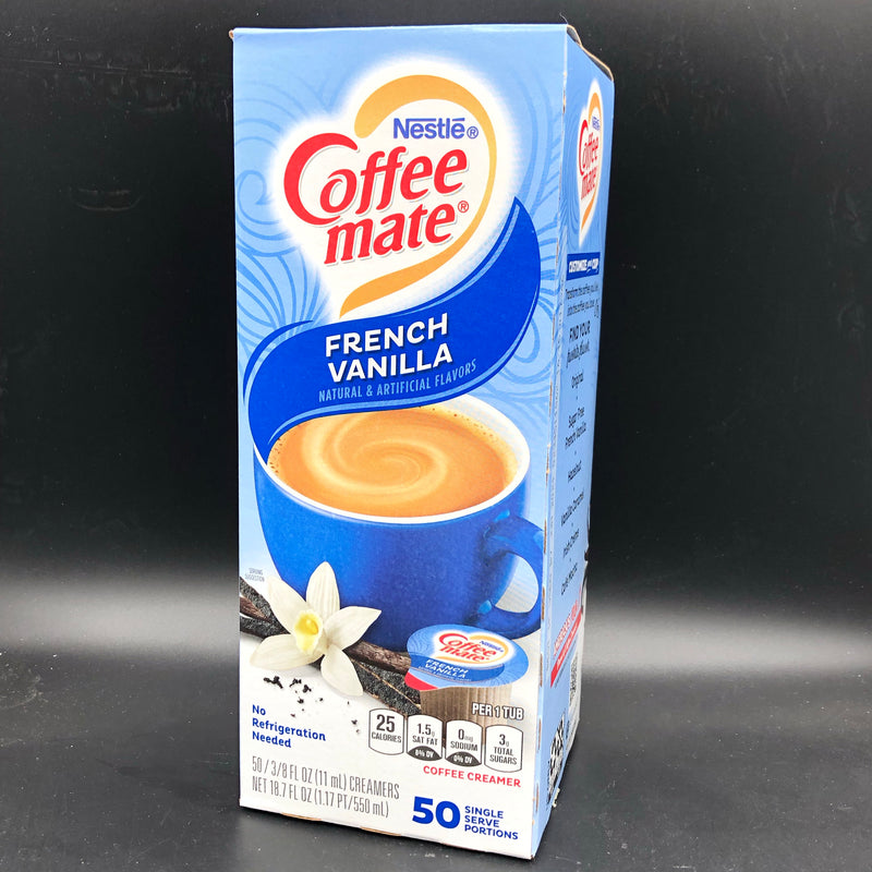 Nestle Coffee Mate Coffee Creamer French Vanilla Flavour - 50 Single Serve 11ml Tubs - 550ml (USA)
