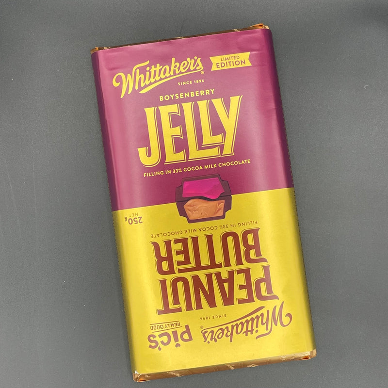 NEW Whittaker’s  - Boysenberry Jelly and Pic’s Peanut Butter Milk Chocolate Block 250g (NZ) LIMITED EDITION