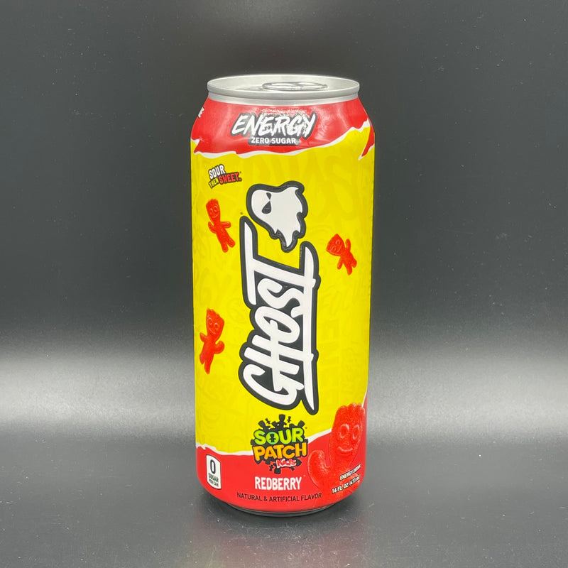 NEW Ghost Energy, Sour Patch Kids Redberry Flavour - Zero Sugar, Five Calorie, Energy Drink 473ml (USA)