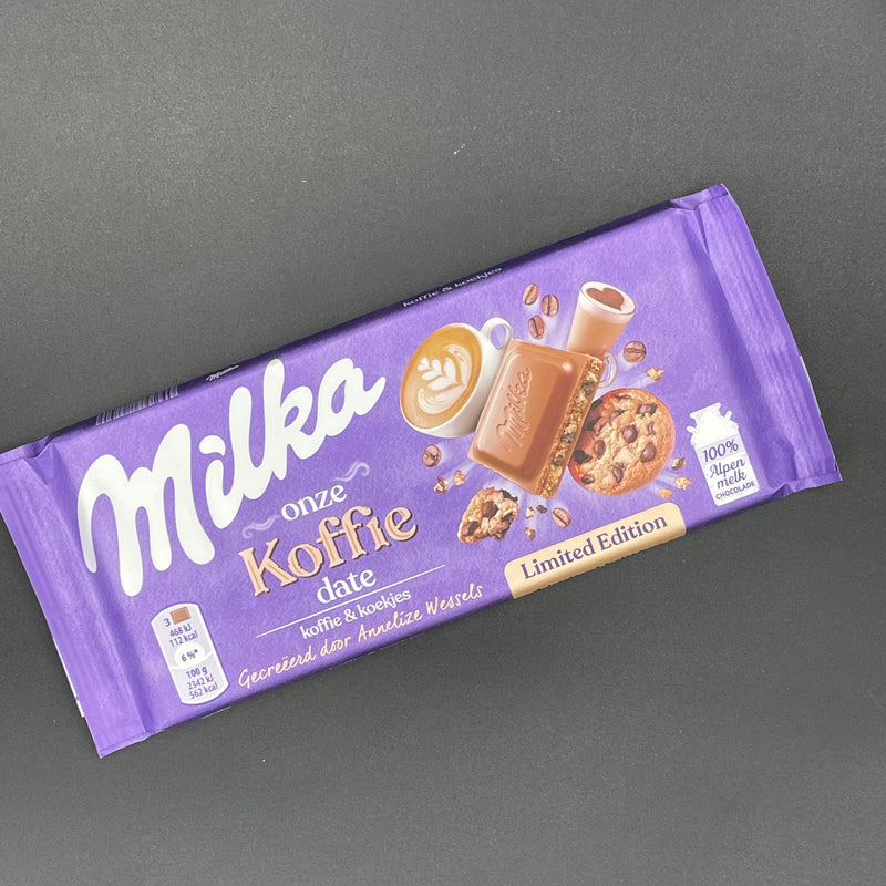 LIMITED EDITION Milka Coffee Date! Milk Chocolate with Coffee & Cookies! 90g (EURO) SPECIAL EDITION