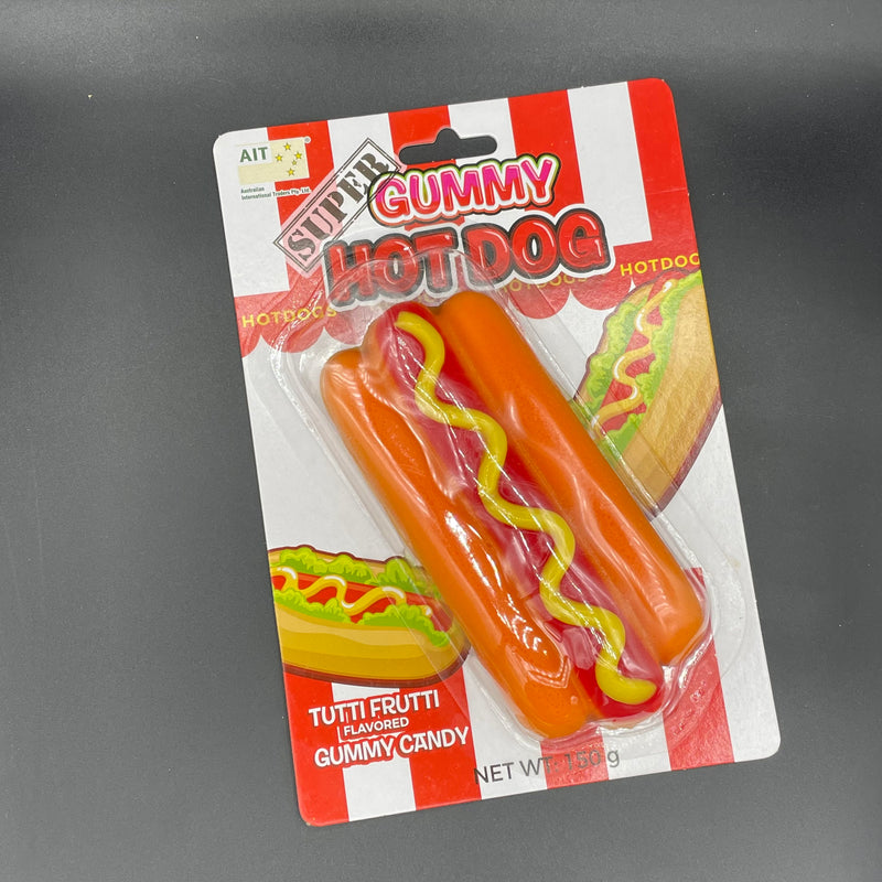 Super Gummy Hot Dog - Tutti Frutti Gummy Candy Flavoured 150g (AUS)