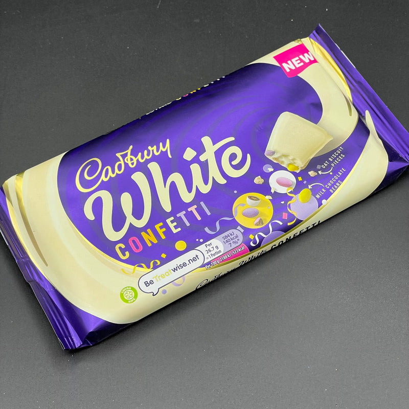 NEW Cadbury White Confetti - With Oat Pieces and Sugar Coated Beans! 160g (UK) NEW