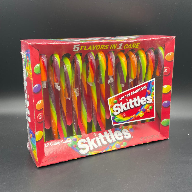 Skittles Candy Canes - 5 Flavours In 1 Cane! 12 pack 150g (USA) CHRISTMAS SPECIAL