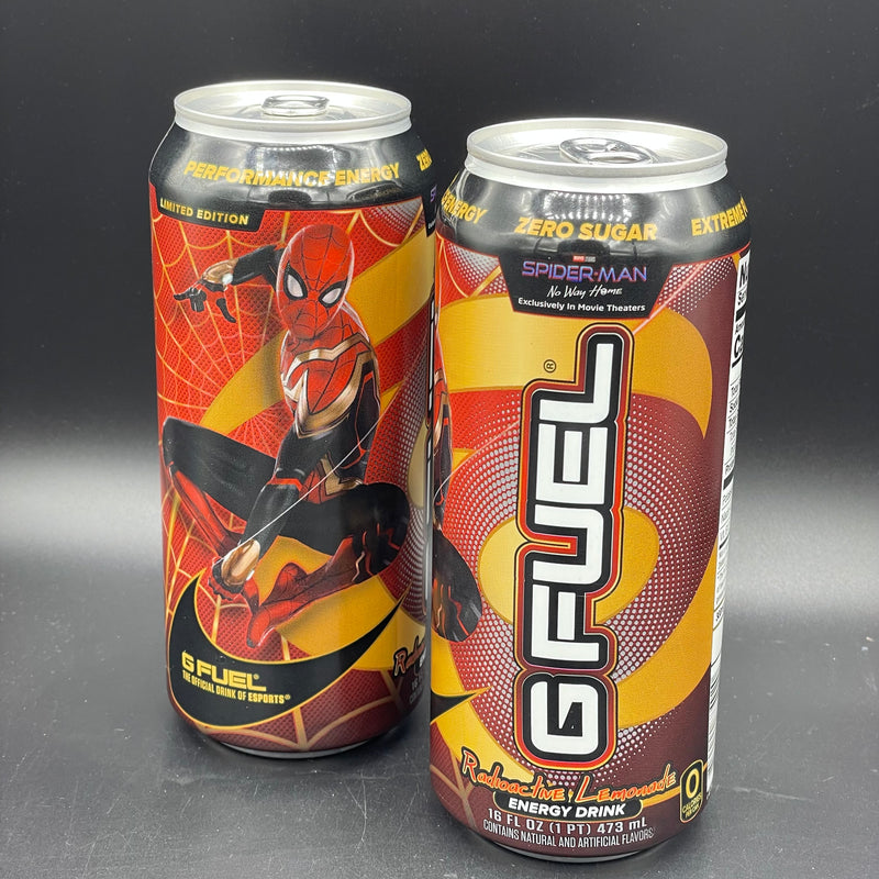 NEW G Fuel Energy Drink - Radioactive Lemonade Flavour - Limited Edition Spider-Man Can! Energy & Focus, Zero Sugar 473ml (USA)