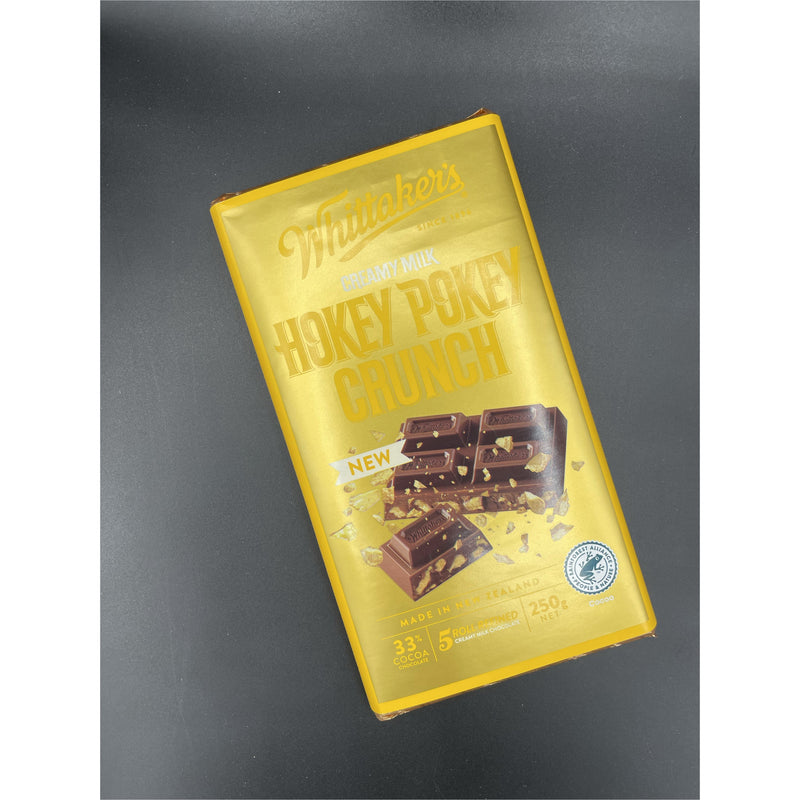 NEW Whittaker’s  - Creamy Hokey Pokey Crunch Milk Chocolate Block 250g (NZ) NEW