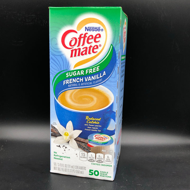 Nestle Coffee Mate Coffee Creamer SUGAR FREE French Vanilla Flavour - 50 Single Serve 11ml Tubs - 550ml (USA)