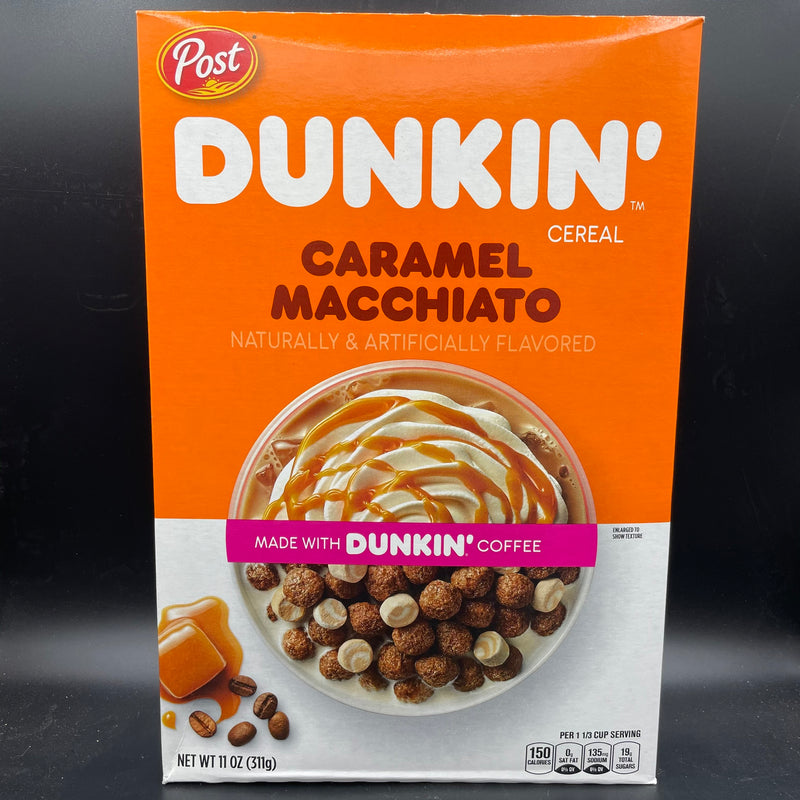 NEW Dunkin’ Cereal, Caramel Macchiato Flavour, Made With Dunkin’ Coffee 311g (USA) NEW