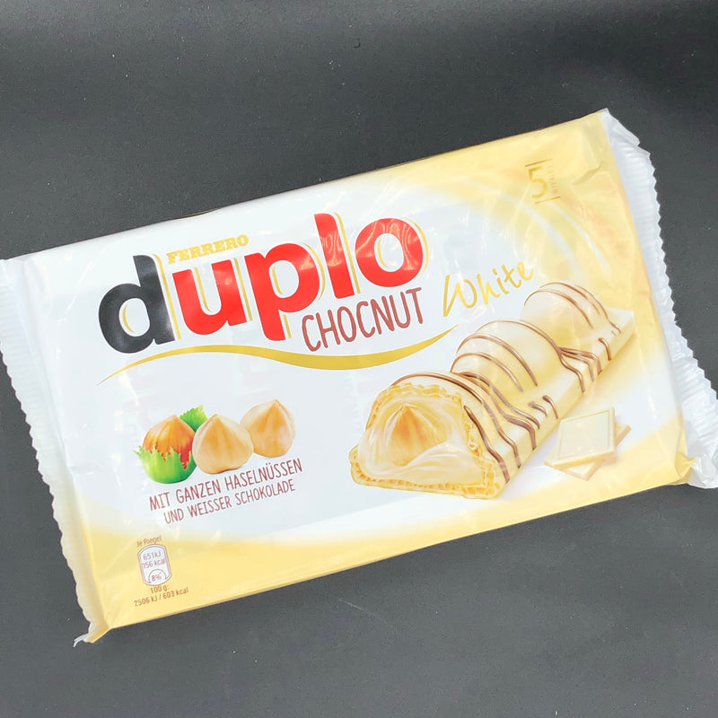 Ferrero Duplo Choconut White (with whole hazelnuts and white chocolate), 5 Bars, 130g (GERMANY) SPECIAL EDITION