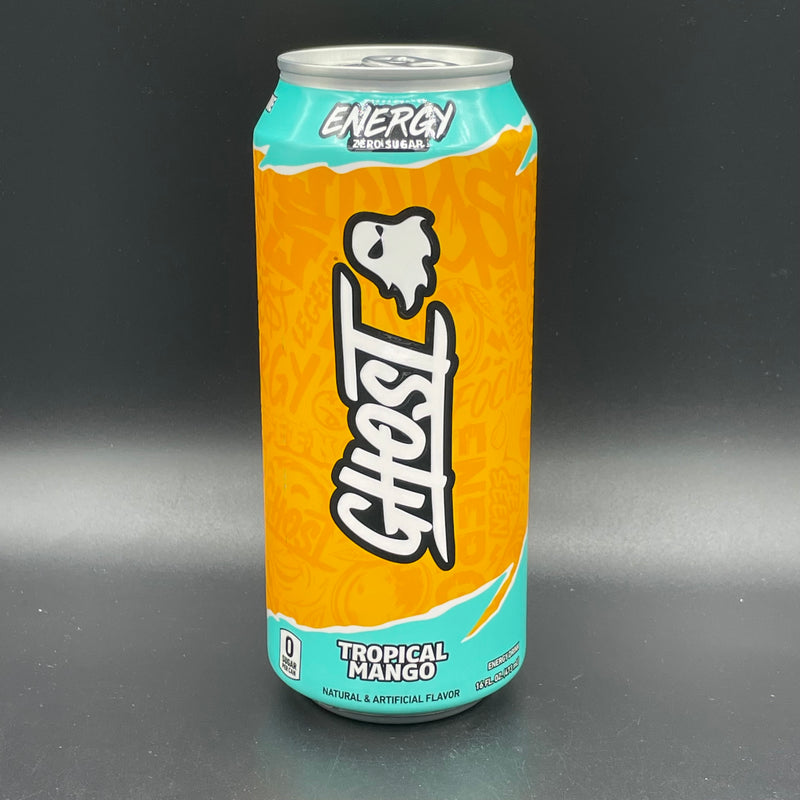 NEW Ghost Energy, Tropical Mango Flavour - Zero Sugar, Five Calorie, Energy Drink 473ml (USA)