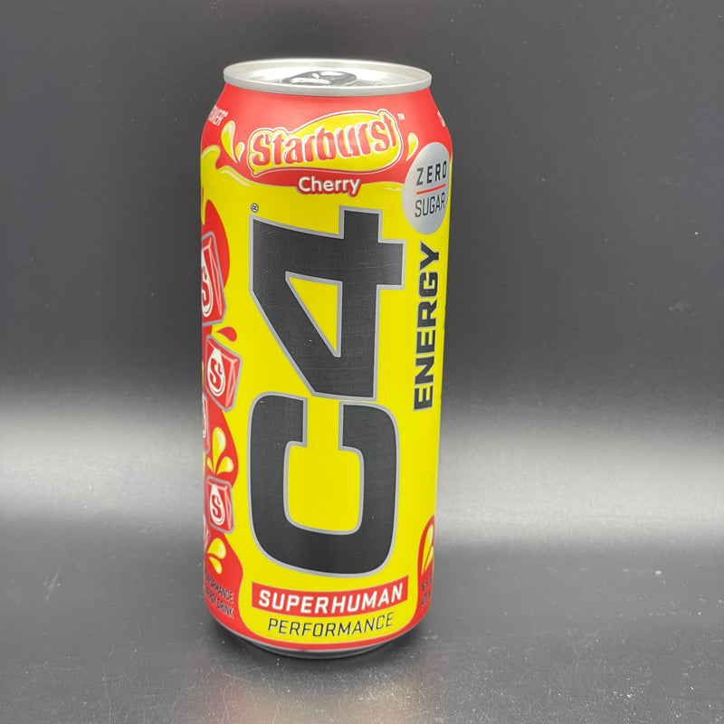 C4 Energy - Superhuman Performance - Carbonated Pre-Workout, Zero Sugar, Starburst Cherry Flavour, 473ml (USA)