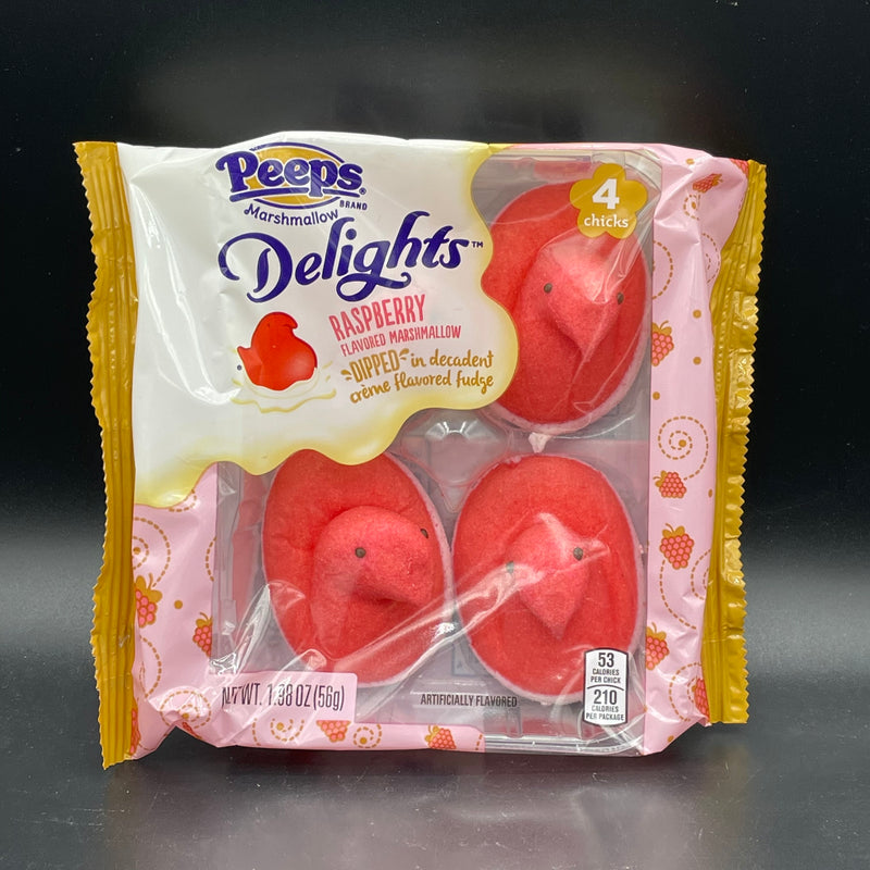 Peeps Delights Raspberry Flavored Marshmallow Dipped in Creme Flavored Fudge - 4 Chicks 56g (USA) EASTER SPECIAL