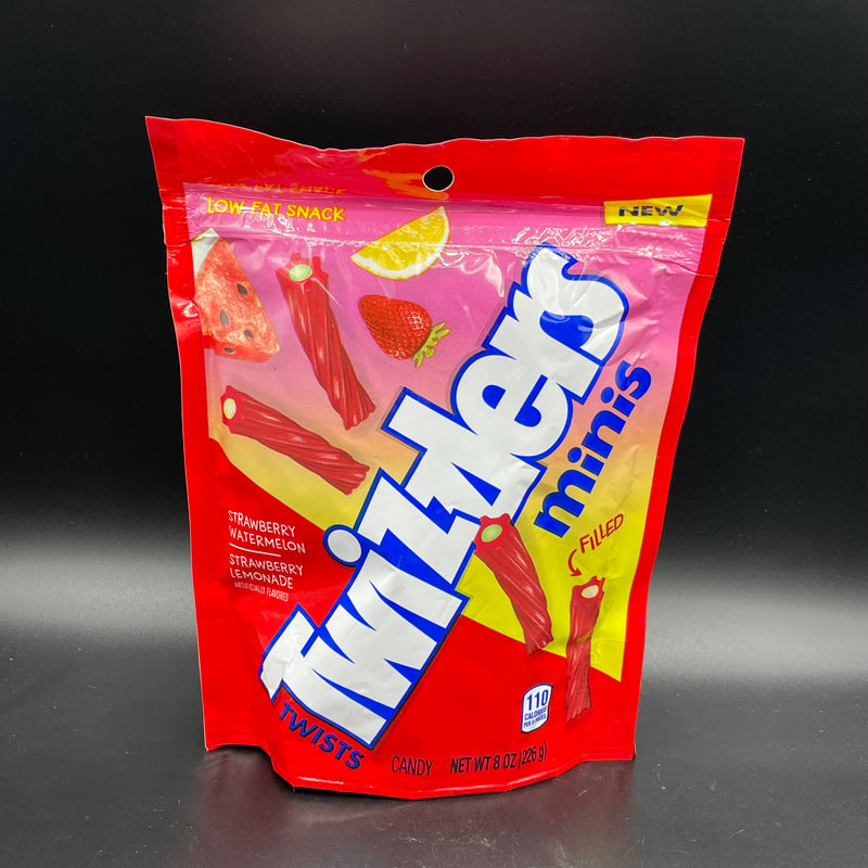 NEW Twizzlers Twists FILLED Minis - Strawberry/Watermelon & Strawberry/Lemonade Flavour! - Big 226g Bag (USA)