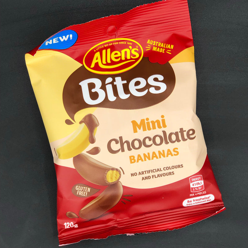 Allen’s Bites Mini Chocolate Bananas 120g (AUS)
