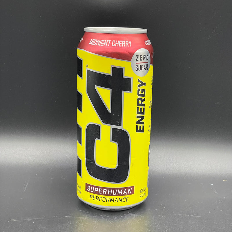 C4 Energy - Superhuman Performance - Carbonated Pre-Workout, Zero Sugar, Midnight Cherry Flavour, 473ml (USA)