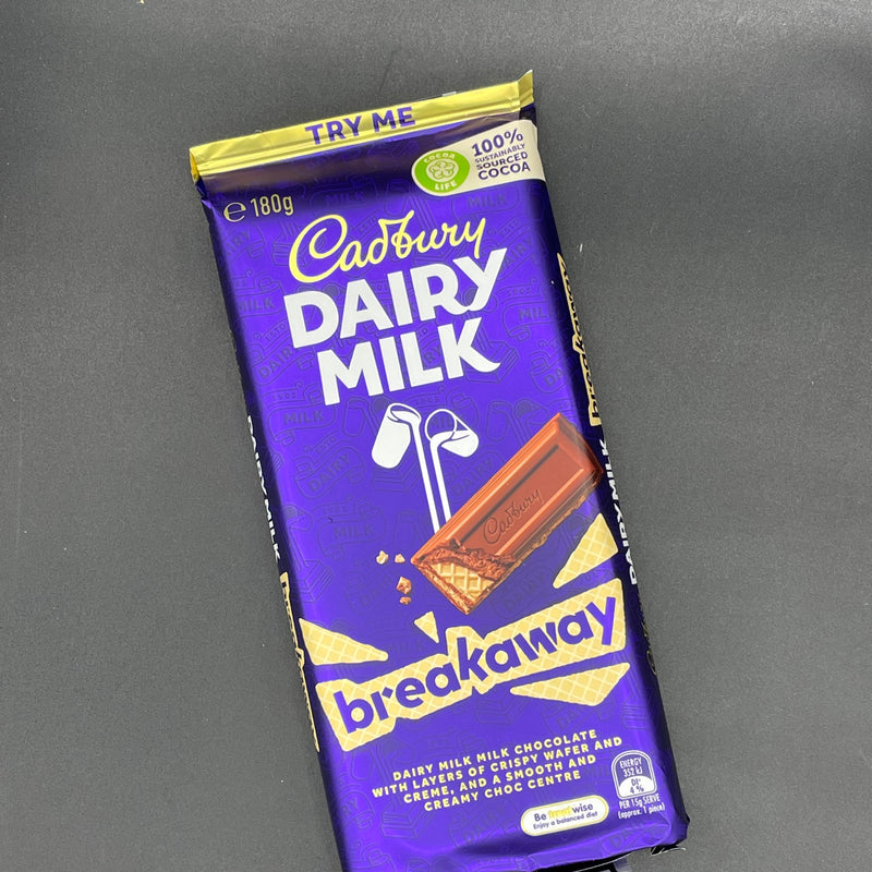 NEW Cadbury Dairy Milk Breakaway 180g (AUS) NEW