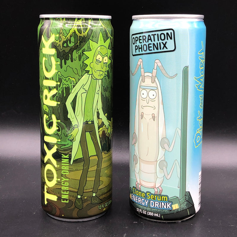 Rick And Morty Energy Drink 2-Pack (Toxic Rick & Clone Serum) 355ml Each (USA) SPECIAL RELEASE