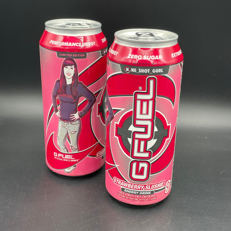 NEW G Fuel Energy Drink - Strawberry Slushie Flavour - Inspired by NE_SHOT_GURL! Energy & Focus, Zero Sugar 473ml (USA)