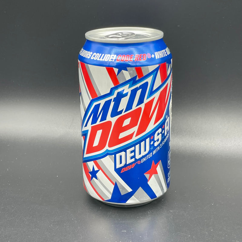 NEW Mtn (Mountain) Dew - Dew S A - Dew United with 3 Flavors (Code Red + White Out + Voltage) 355ml (USA) LIMITED EDITION