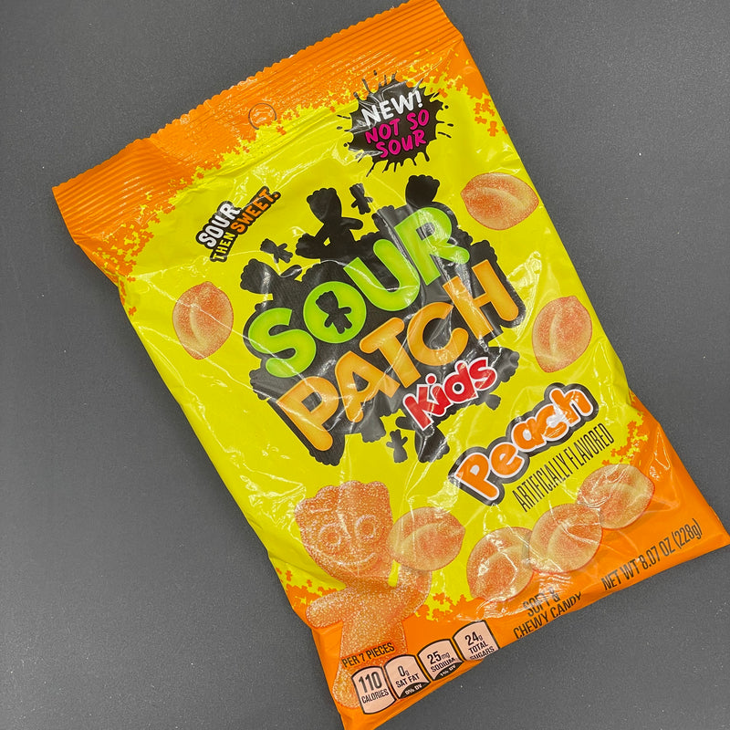 NEW Sour Patch Kids - Peach Flavour ‘Not So Sour’ (Bigger Bag) 228g (USA) NEW FLAVOUR