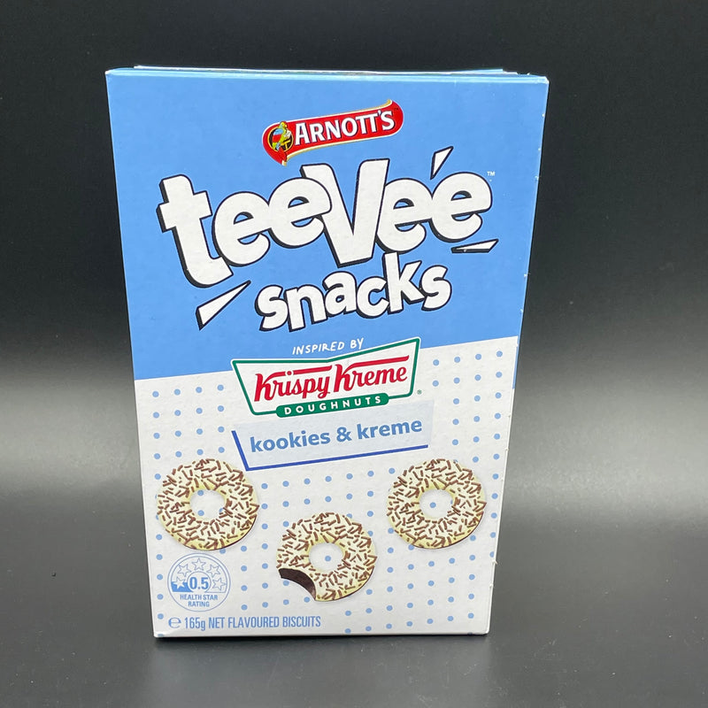 NEW Arnotts TeeVee Snacks Inspired  by Krispy Kreme Donuts - Kookies & Kreme Flavour 165g (AUS) NEW