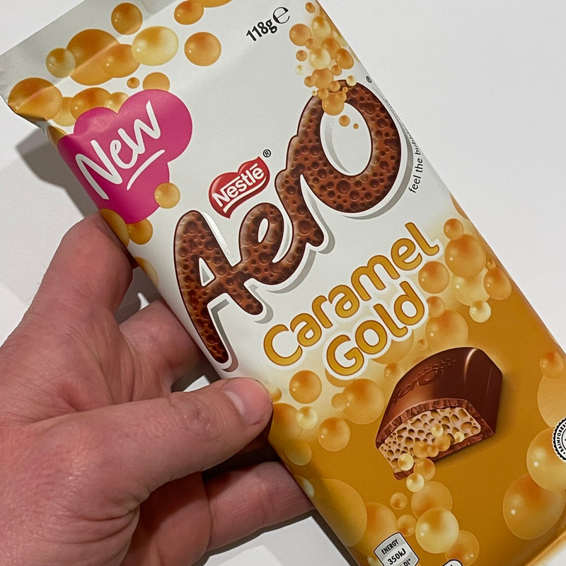 NEW Nestle Aero Caramel Gold 118g (AUS) NEW