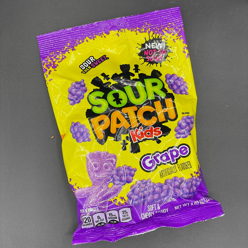 NEW Sour Patch Kids - Grape Flavour ‘Not So Sour’ (Bigger Bag) 227g (USA) NEW FLAVOUR