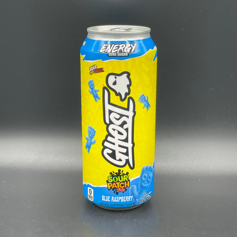 NEW Ghost Energy, Sour Patch Kids Blue Raspberry Flavour - Zero Sugar, Five Calorie, Energy Drink 473ml (USA)