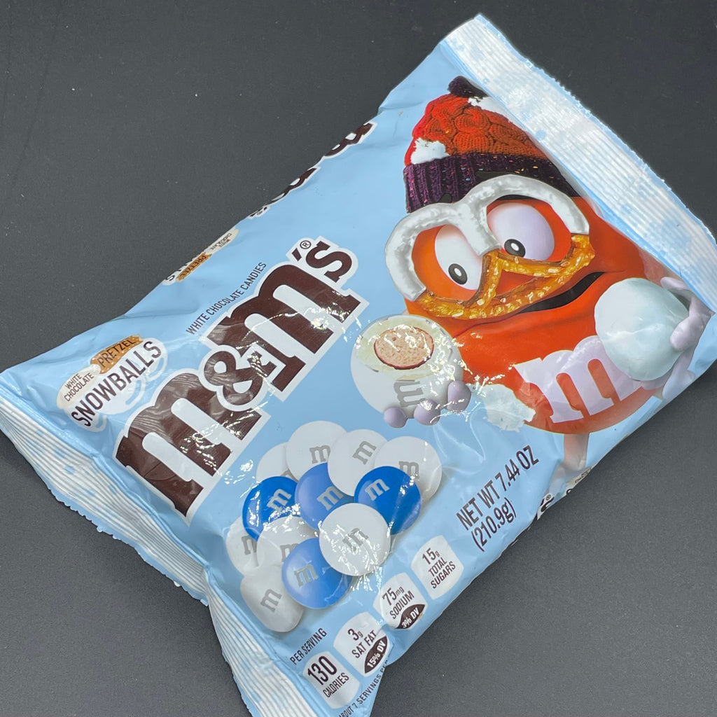 M&M'S White Chocolate Pretzel Holiday Snowballs Candy - Shop Candy