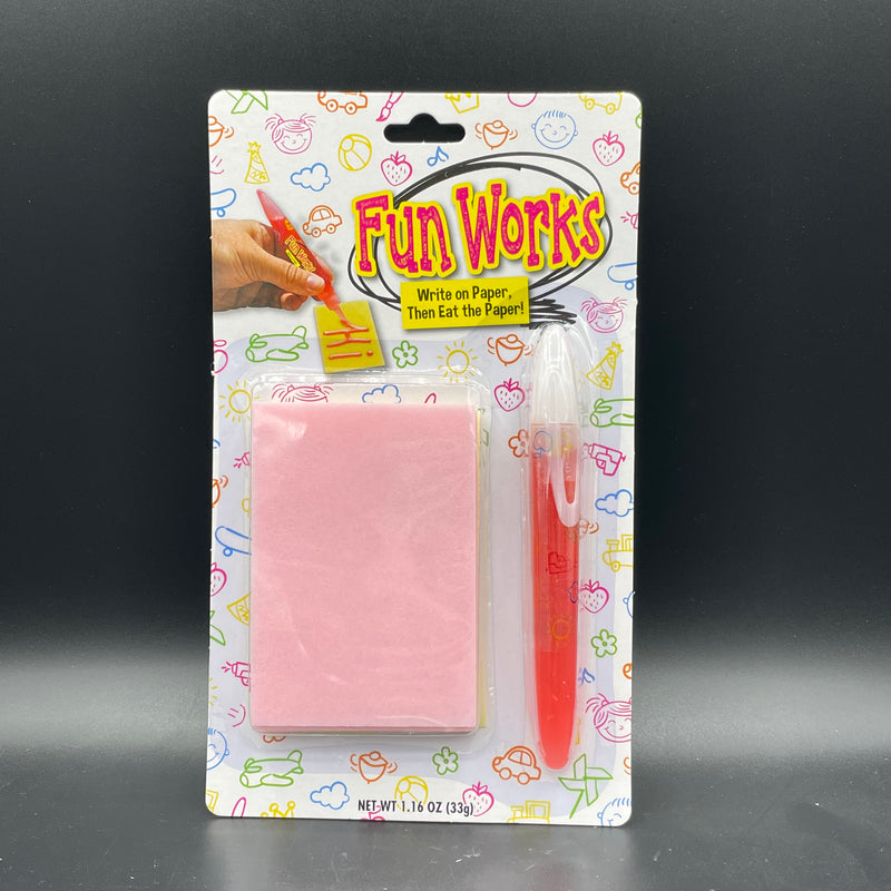 Fun Works - Write and Eat Paper! With 10 Pages, and Candy Gel Pen 33g (USA) SPECIAL RELEASE