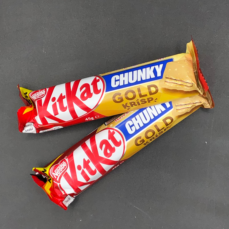 SHORT DATE 2x Kit Kat Chunky Gold Krisp 45g (AUS)