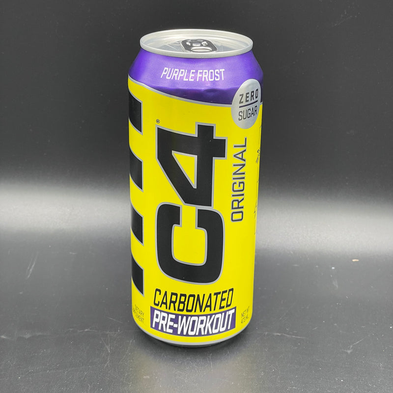 C4 Energy Original - Carbonated Pre-Workout, Zero Sugar, Purple Frost Flavour, 473ml (USA)