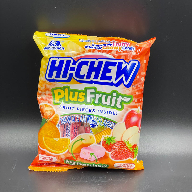 Hi-Chew Plus Fruit! Orange & Tangerine, and Red Apple & Strawberry Flavours, 80g Bag (Japan)